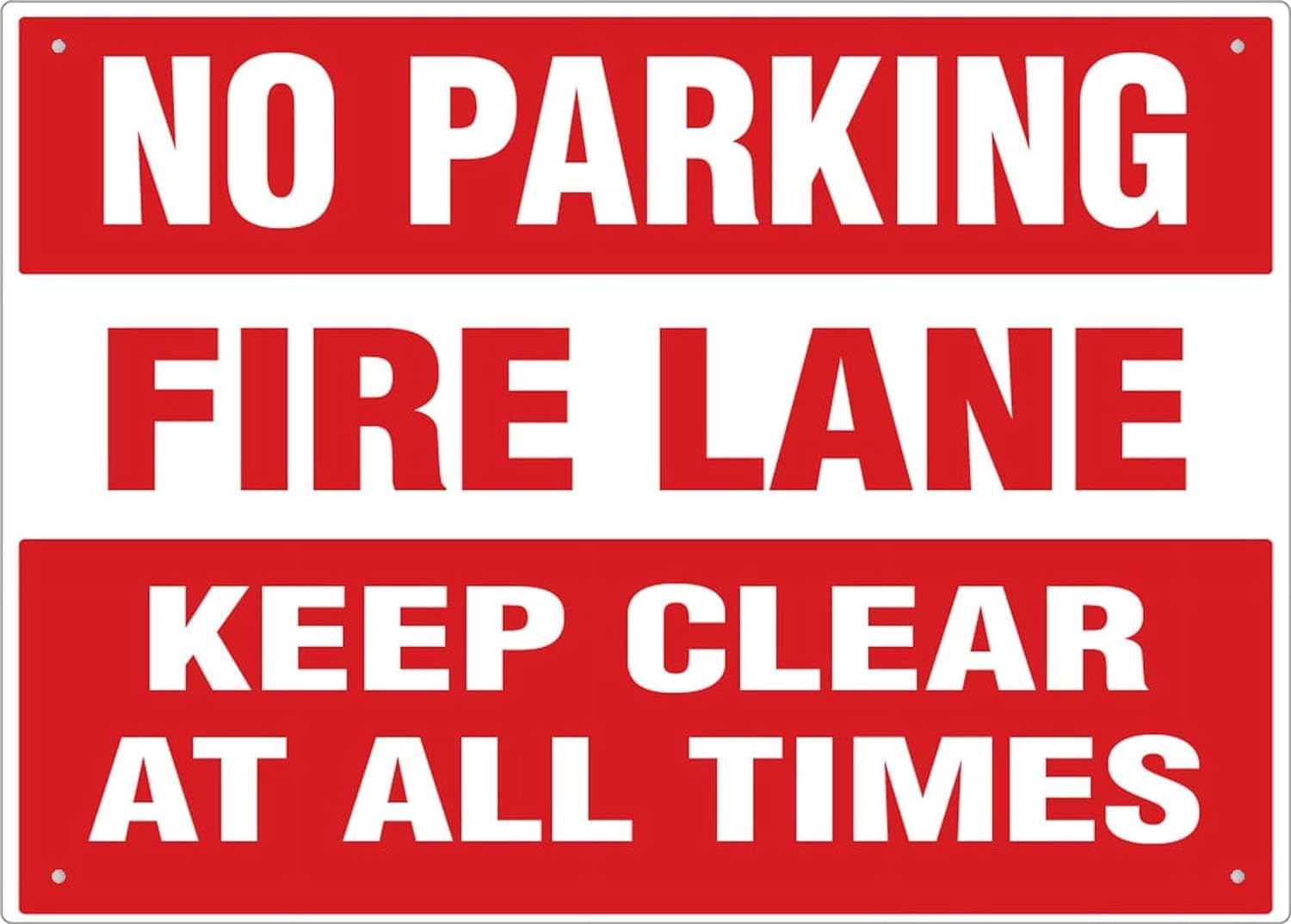 No Parking Fire Lane Keep Clear Rust-Free Aluminum Warning Sign - Weather Resistant, Waterproof, Easy to Mount for Hospital, Office, Mall, Indoor/Outdoor 8x12 inch