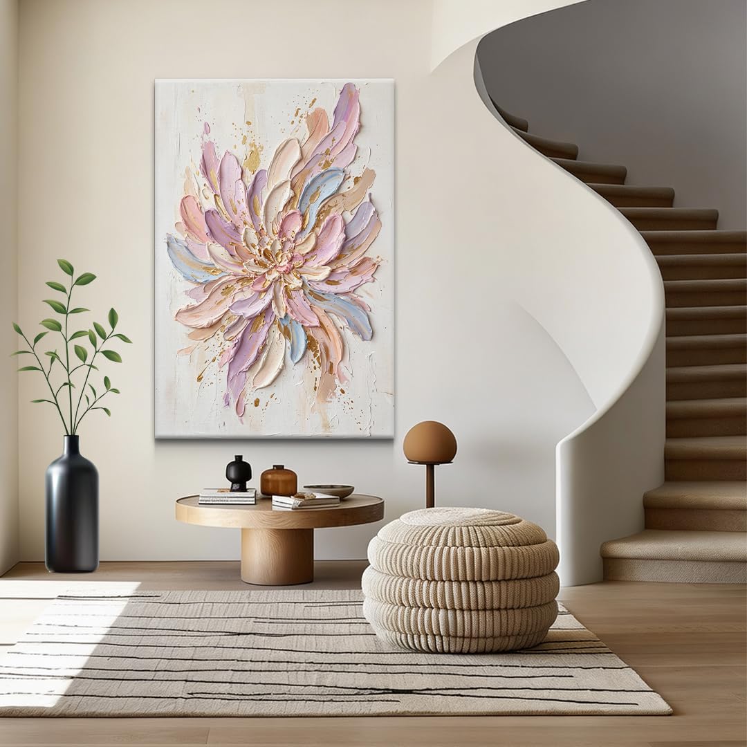 AREDE Bilder Wanddeko auf Leinwand Blume Von Eden Art Decor Wohnzimmer Deko Zimmer Wandbilder Modern Bild | 90 x 60 cm | Fertig zum aufhängen