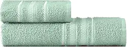 Toalha Banho + Toalha Rosto Teka-Escala 100% Algodão 280g/m² (Verde Claro)