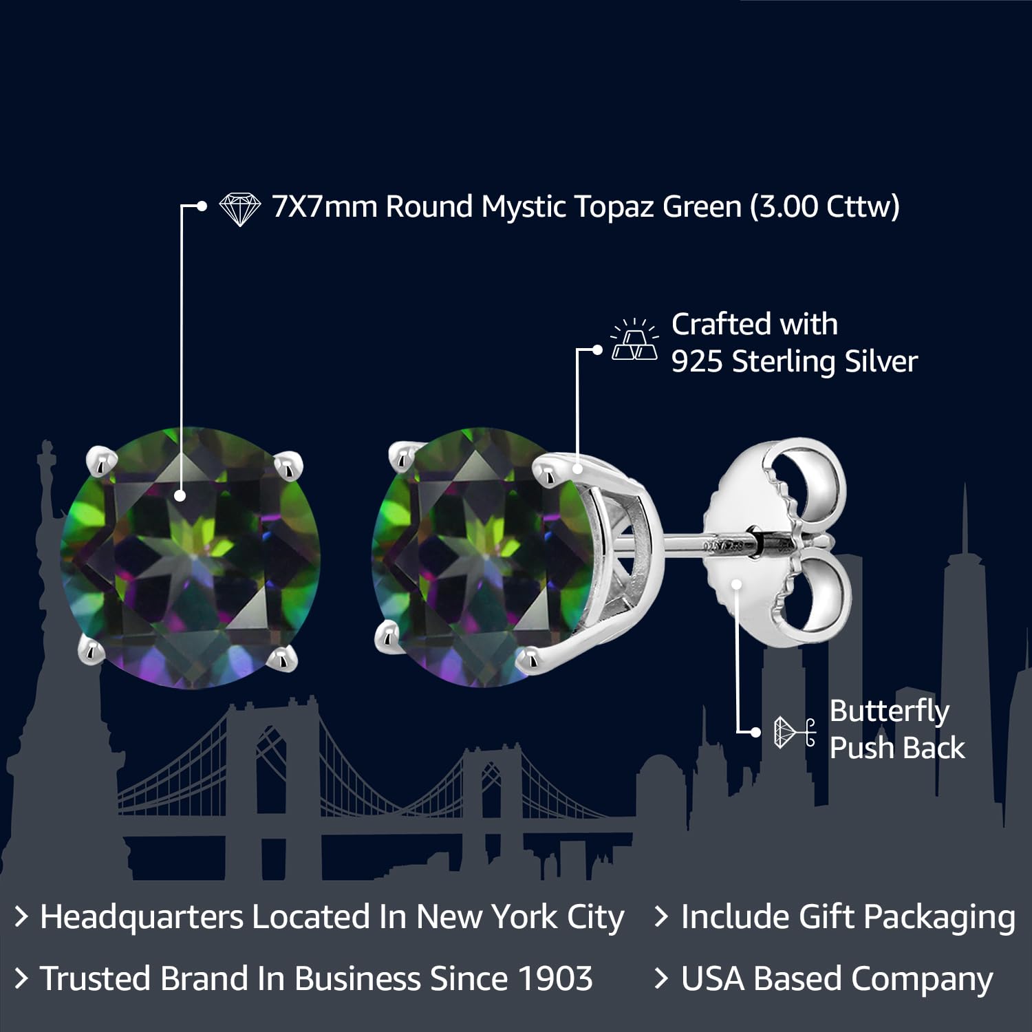 Amazon.co.jp: Gem Stone King: ピアス