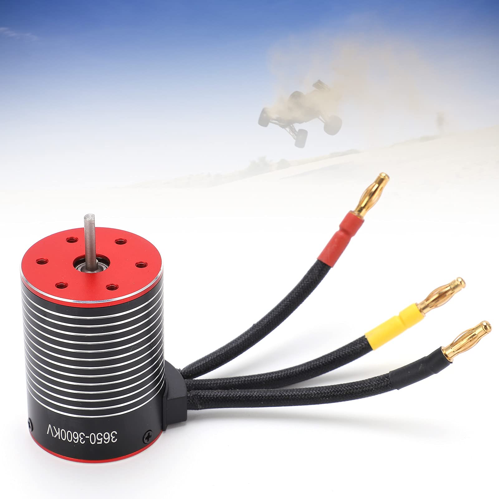 Wodoodporny silnik 3600 kV Wysoki Bezszczotek Wysoki moment obrotowy 4 biegun 12 Projekt gniazda 900 W Power 3650 Typ uniwersalny dla samochodów RC Czarne i czerwone aluminium