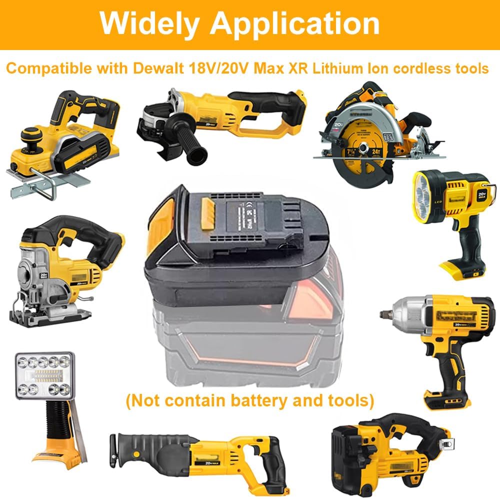 Battery Adapter for Milwaukee 18V to for Dewalt 20V Battery Adapter, Compatible with Milwaukee M18 Lithium Batteries for Dewalt Power Tool Converter Adaptor