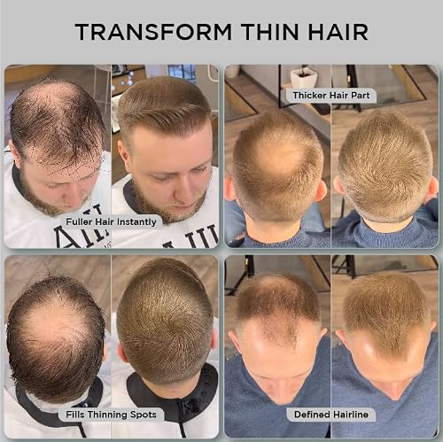 THICK FIBER Hair Fibers for Thinning Hair & Bald spots (LIGHT BROWN) - 25g Bottle - Conceals Hair Loss in Seconds - Hair Powder for Women & Men - Thumbnail 2