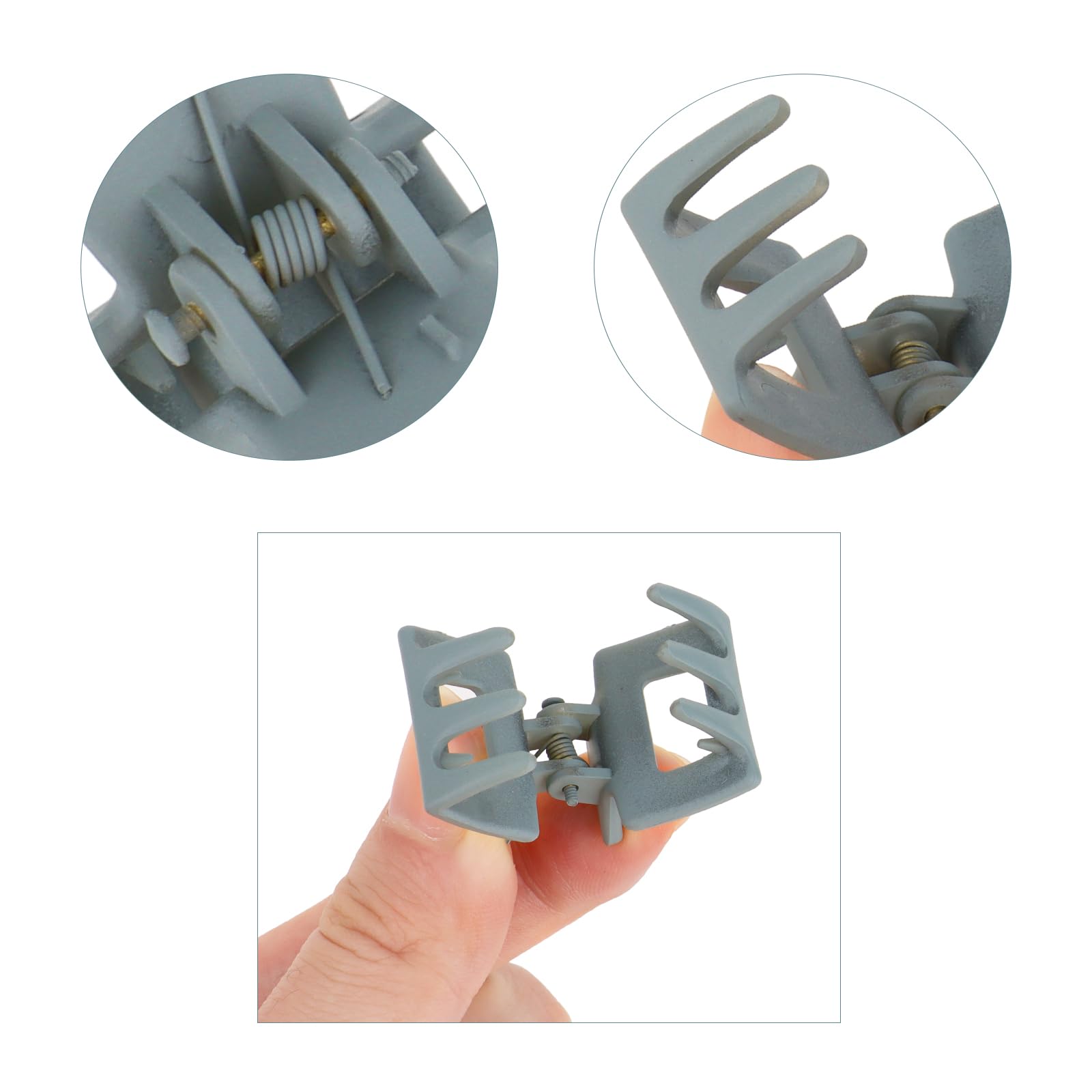 10 Pack Small Square Hair Claw Clips (1.65cm) - Modern Colors, Lightweight Mini Hair Grips for Fine/Thin Hair, Secure Hold Claw Clips for Daily Use, Travel & Parties - Portable Box Set - Image 3