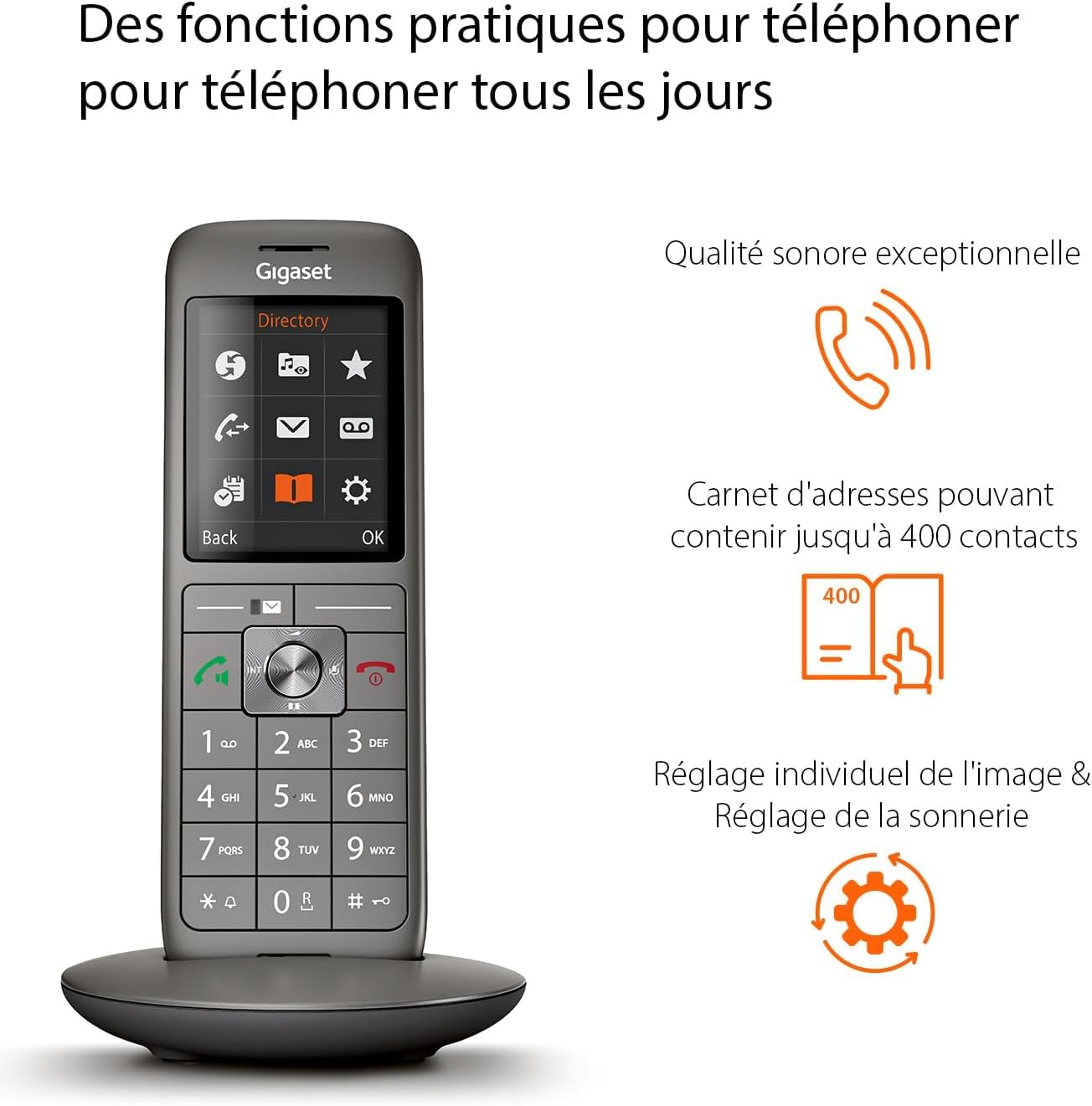 Gigaset CL660 Téléphone Fixe sans Fil Gris Anthracite