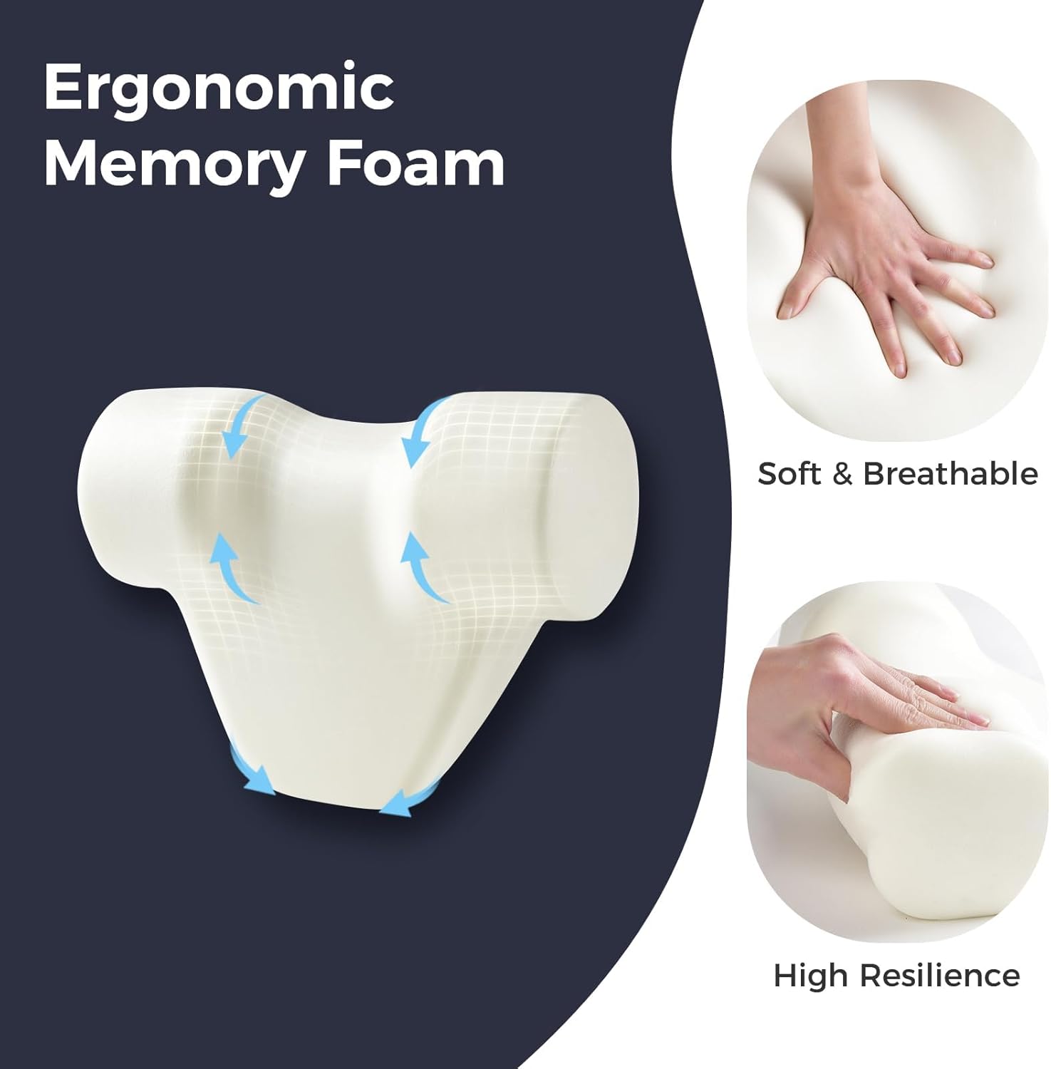 Coverado Car Headrest Pillow, Ergonomic Memory Foam Car Neck Pillow for Driving Seat with Adjustable Strap, Soft PU Leather Breathable Removable Cover Neck Support for Neck Pain Relief - Gray - Image 4