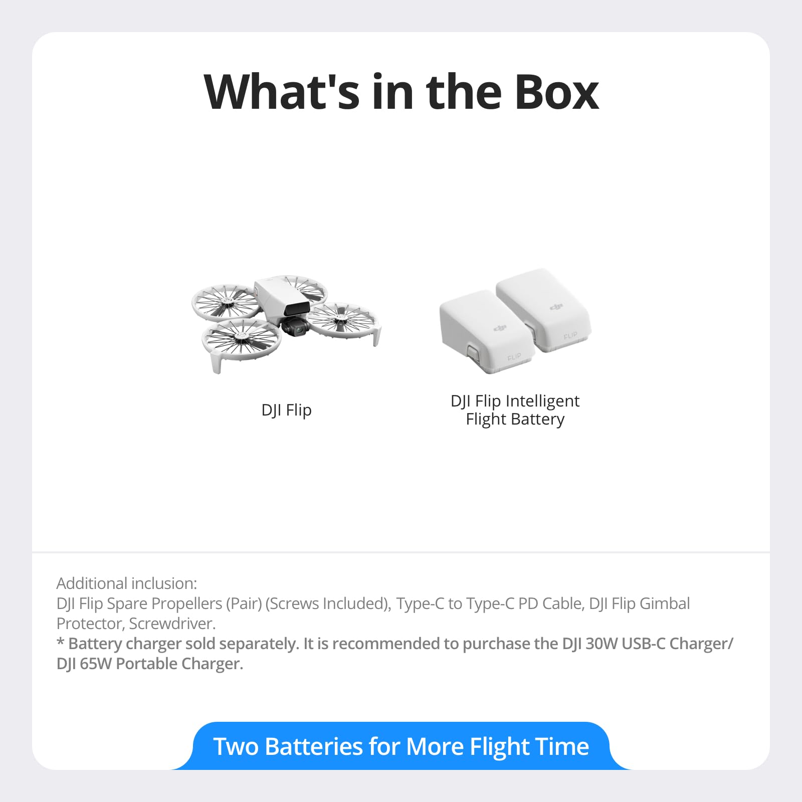 , Drone With 4K UHD Camera for Adults, Under 249 g, 3-Axis Gimbal Stabilization, 44000ft/13km Video Transmission, Palm Takeoff, Auto Return, 31-Min Flight Time, Intelligent Flight: DJI Flip Two-Battery Combo (Drone Only)
