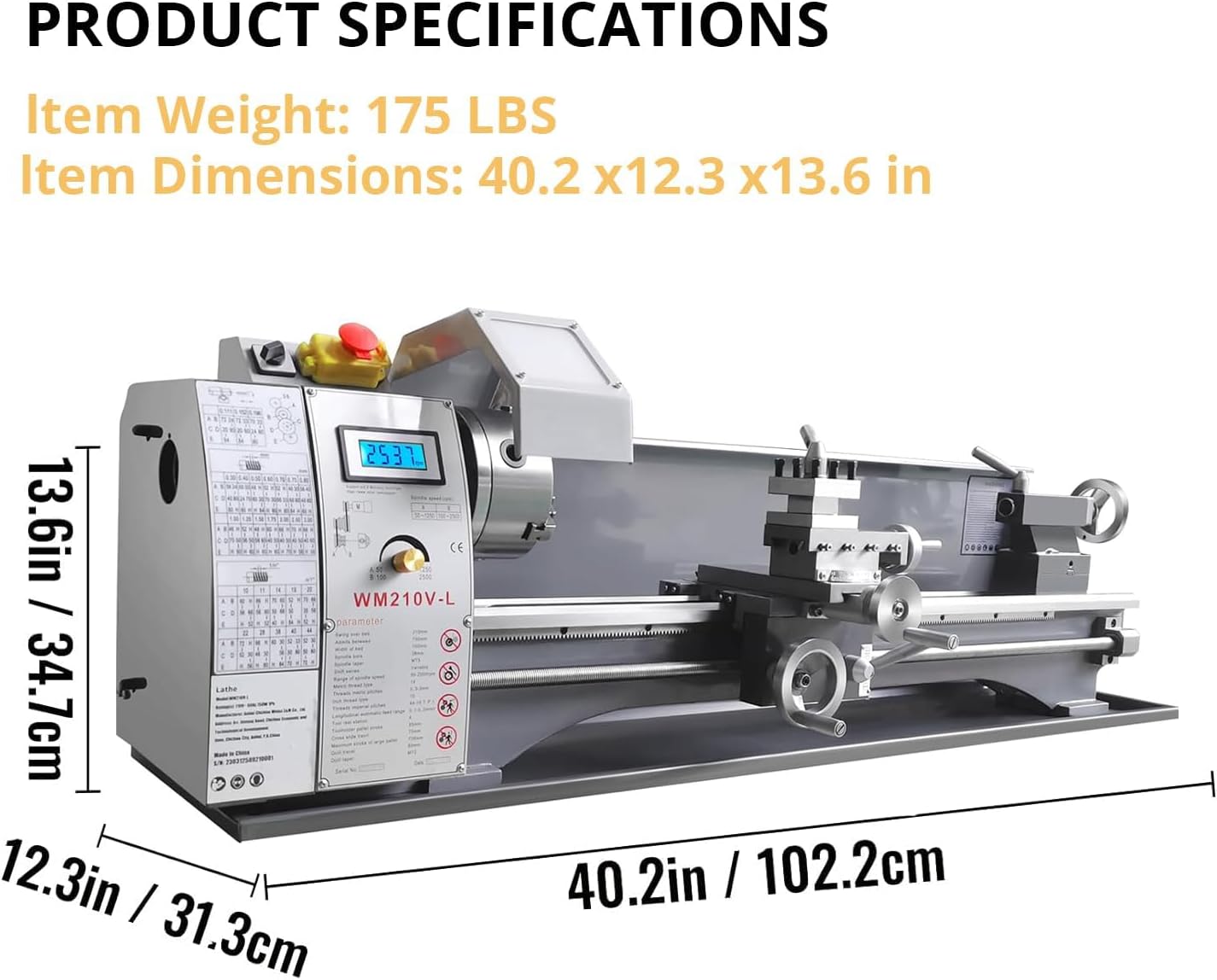 Garvee 9 in x 24 in Metal Lathe Machine, 0-2500 RPM Variable Speed, 1100W Benchtop Lathe with 5 in 3-Jaw Chuck, Precision Lathe Machine with Metal Gears and Tool Box for Metal Turning