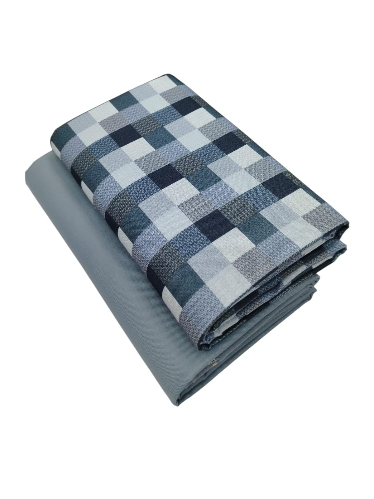 Premium Men's Shirt & Pant Fabric Combo Blue Grey Unstitched-image-33