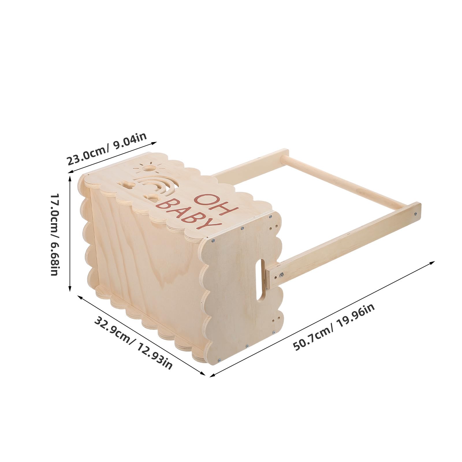 Toddmomy Cesta de regalo de madera para bebé, caja de almacenamiento con riel para ropa de niño o niña, ideal para la habitación del bebé, para futuras mamás y padres primerizos.