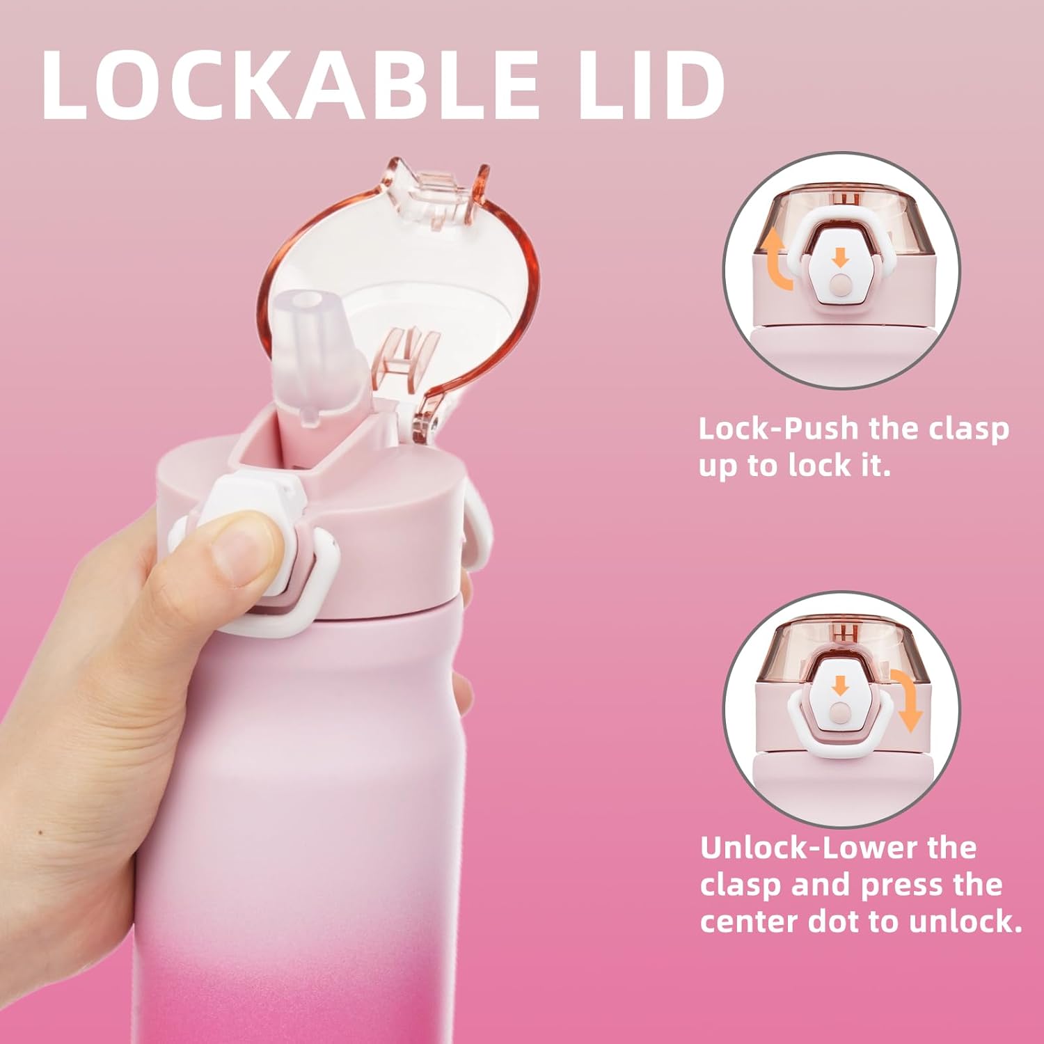 Insulated Water Bottle with Straw and Carry Loop,18 oz Stainless Steel Double Wall Vaccum Metal Water Flask with Leak-proof Lid,Cherry - Image 2