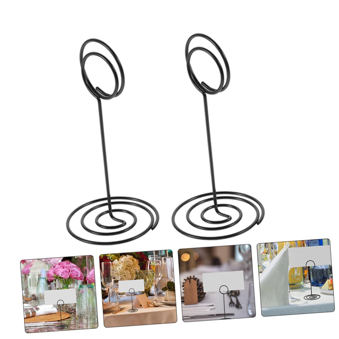 NUOBESTY 60stücke Teiliges Metall Tischkartenhalter Für Hochzeiten Und Partys Schwarze Platzkartenhalter Mit Stabiler Basis Dekorative Foto Und Memo-clips Für Tisch