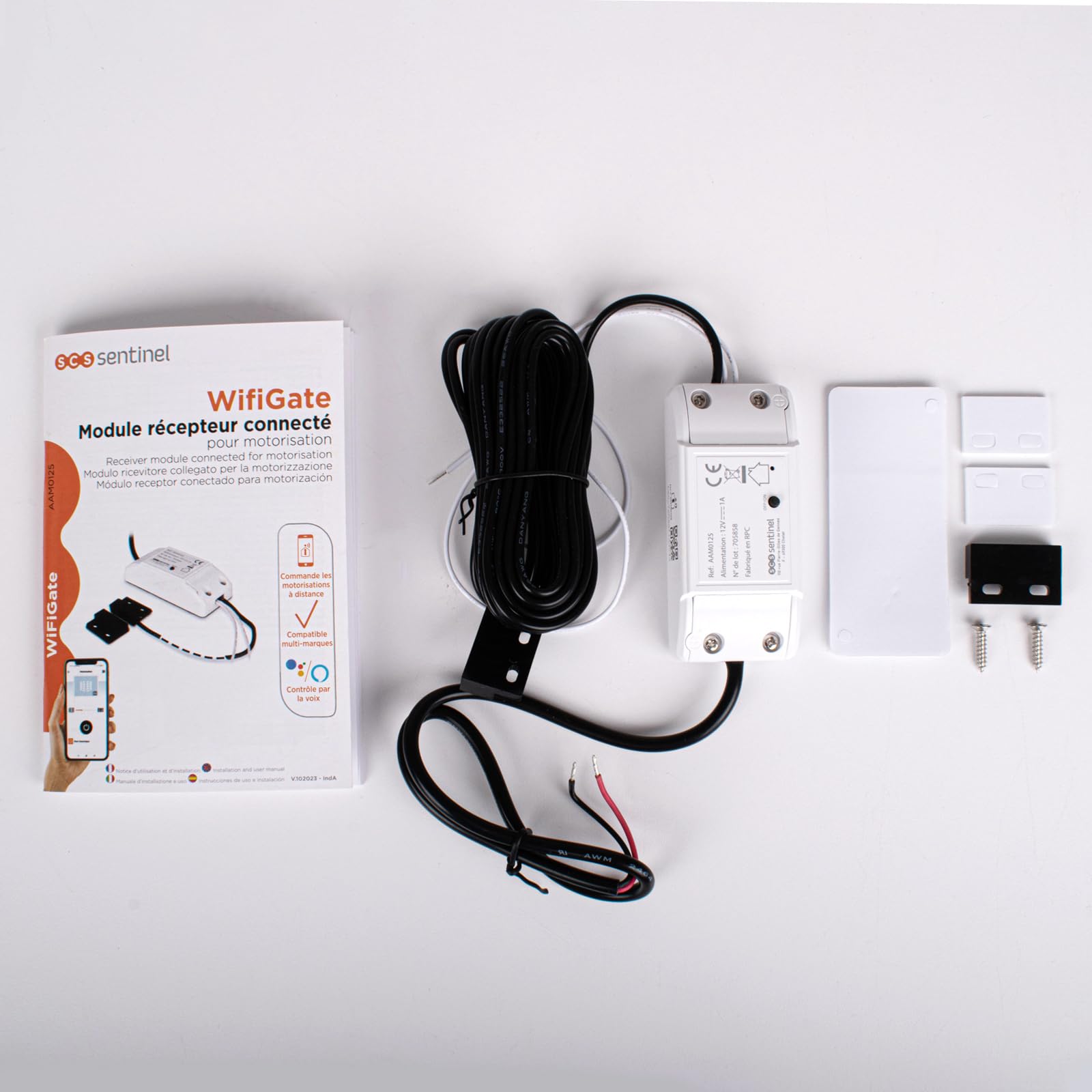 SCS Sentinel, AAM0125, Módulo receptor conectado para motorización WifiGate, 12 V CC no incluidos, cable de 5 m, Compatible con todas las motorizaciones de cancelas y puertas de garaje del mercado