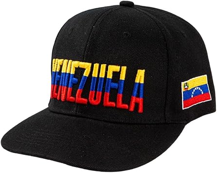 Wudaizhi Venezuela Flag Hip Hop Hat Embroidered Baseball Cap Fashion Trend Visor Venezuela Flag Outdoor Recreational Sports Cap