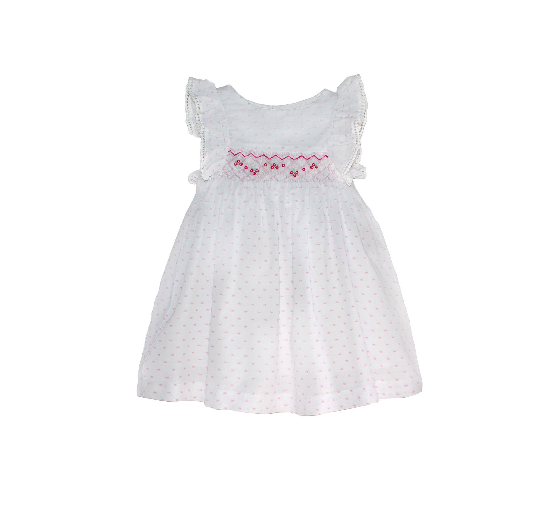 Pin Dot Smocked Angel-Sleeve Dress - Infant, Toddler Pink 12 Months