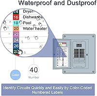 Vista 3 de Adhesivo de directorio para disyuntores, caja de panel de fusibles eléctricos, resistente al agua, con parte trasera adhesiva, guía de código