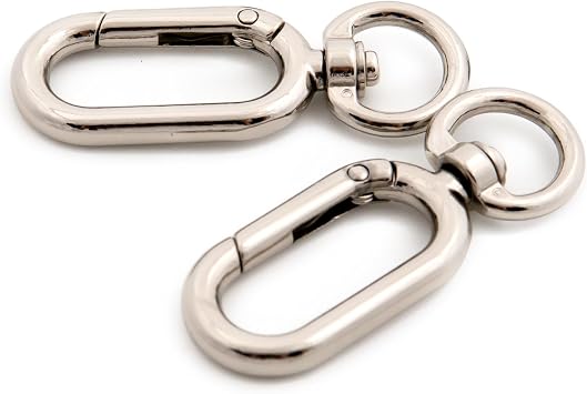 Opening Metal Spring Snap Hooks Clip, 10 PCS Trigger Spring Keyring Buckle for DIY Key Chains, Bags, Purses Silver