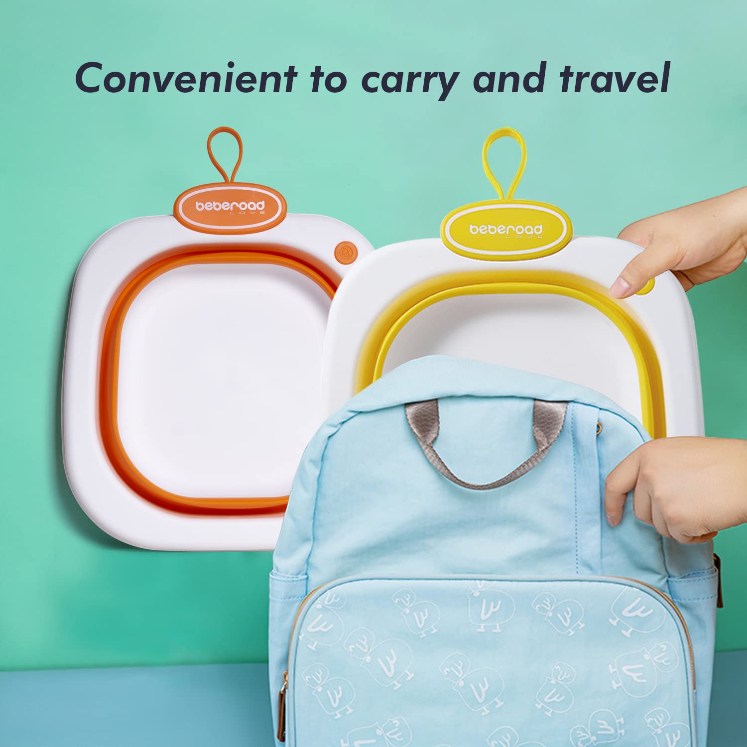 Lot De 2 Lavabos Pliables Beberoad Love - Pour Bébé - Idéal Voyage - État Neuf