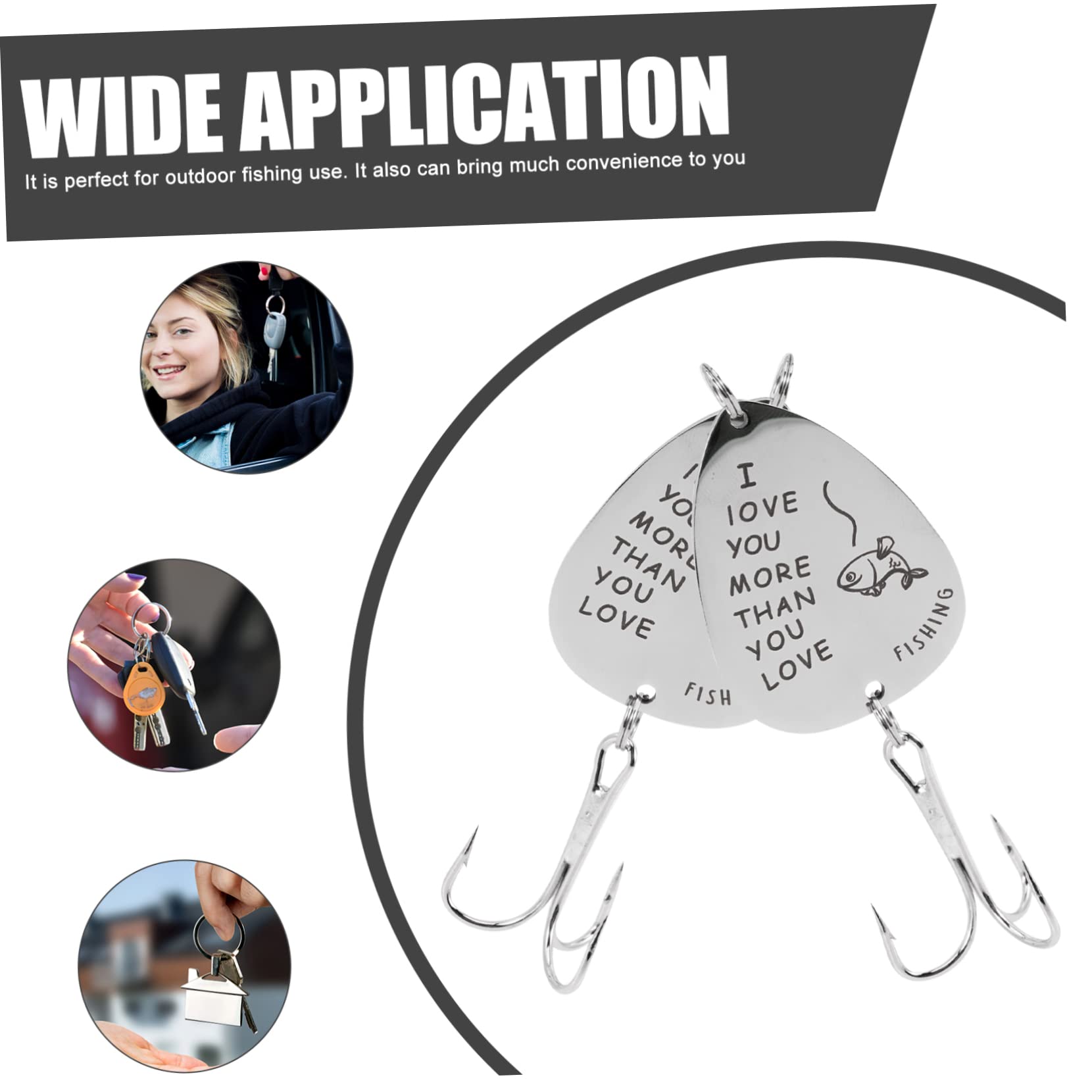 SUPVOX 8piezas Anzuelos De Pesca Decorativos De Inoxidable Multiuso y Portátiles para Viajes para Padres y Abuelos El Día del Padre y San Valentín