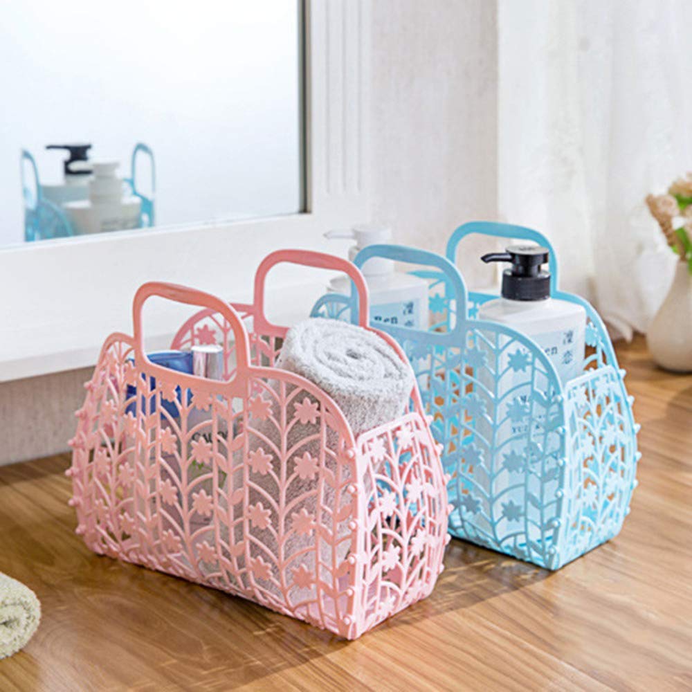 Multipurpose Storage Toiletries Basket Plastic Portable Folding Sundries Organizer Basket (multi color)-image-15