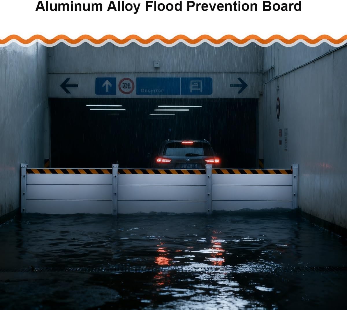 Heavy Duty Aluminum Flood Barrier for Doors, 8 4 6.5 9 12 3 15.5 17 20 ft Thickened Reusable Flood Prevention Board, Flood Barriers Panel for Home, Shop Door, Garage, Basement Entrance(15ftx3.28ft)