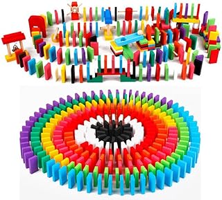 Toyvian 120 Peças Brinquedos De Madeira Para Crianças Blocos De Construção Para Crianças Conjunto De Blocos De Dominó Para Crianças Blocos De Construção De Dominó Blocos De Construção