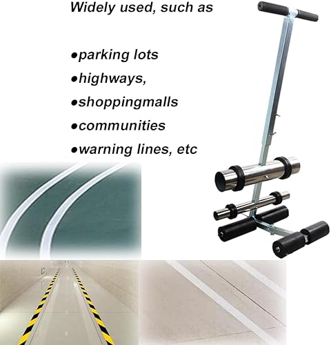Miniatura 5 de Máquina de marcado manual de cinta de empuje manual Aplicador de cinta de piso con rodillo de goma para marcado de carriles y canchas Máquina
