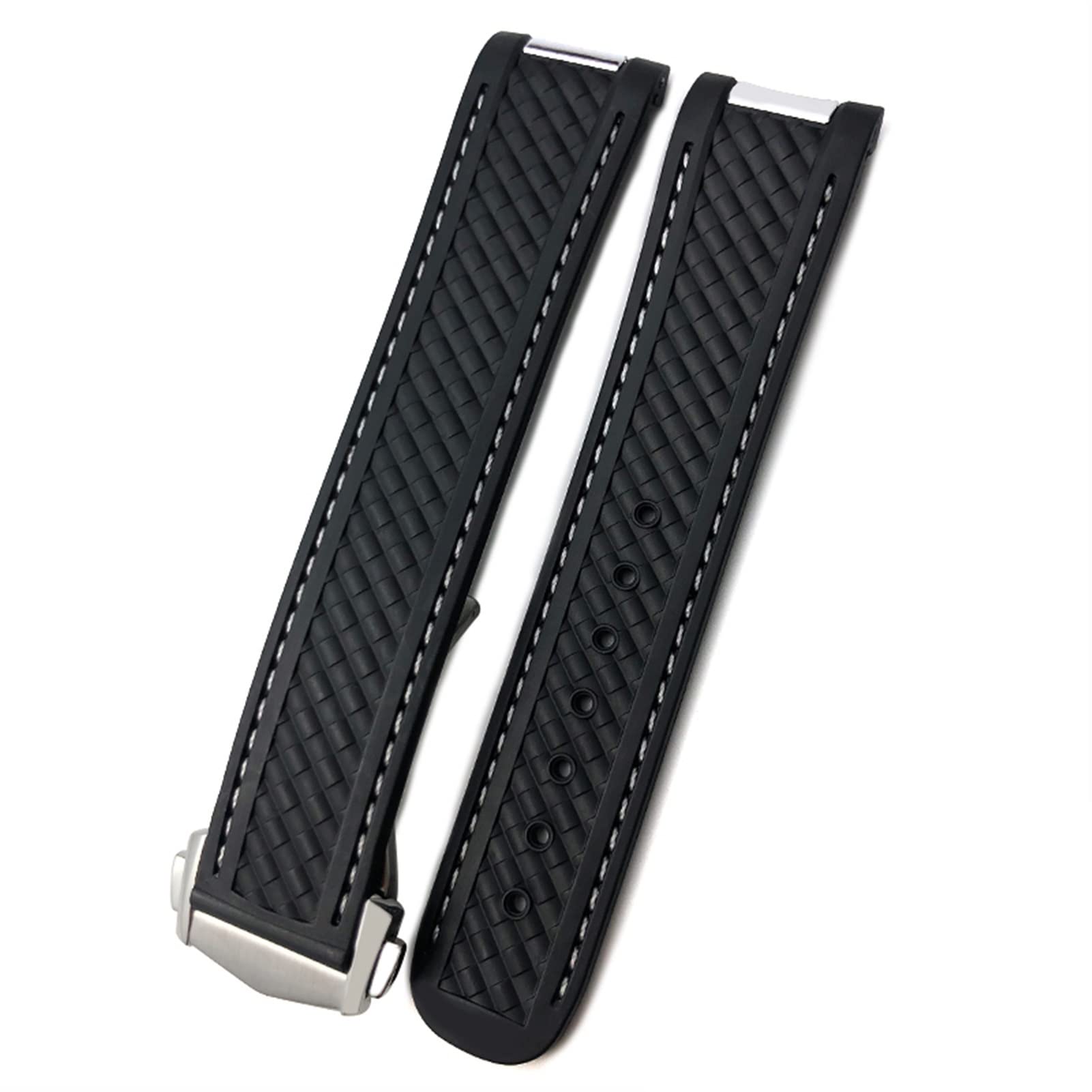 Kfaa 20mm Rubber Silicone Watch Strap Fit For Omega Seamaster