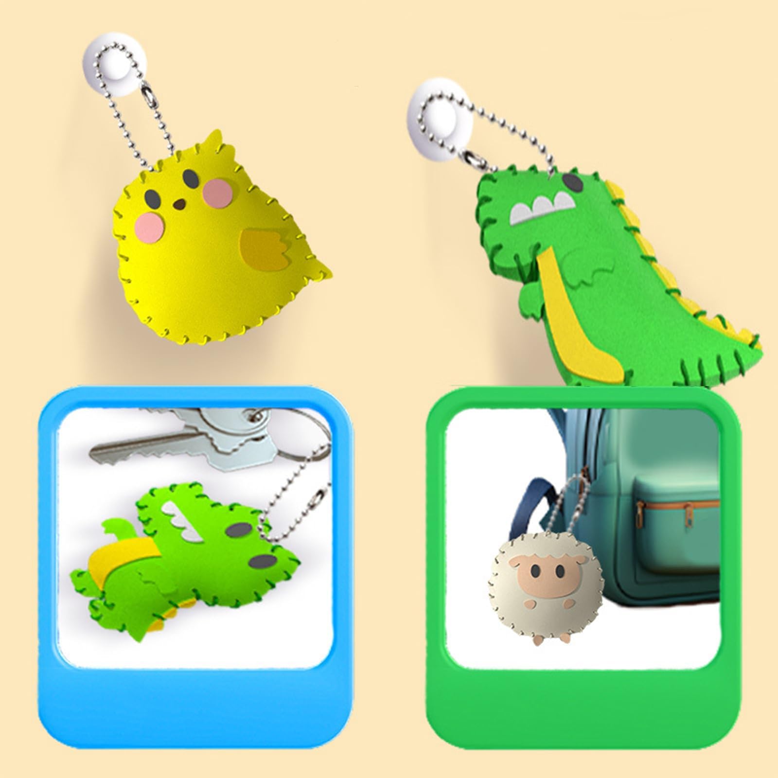GETFACAI 6 PCS Play N Learn Sewing Kit, Kids Sewing Kit, Sewing Fun for Kids Cute Animal Craft Bag - Image 4