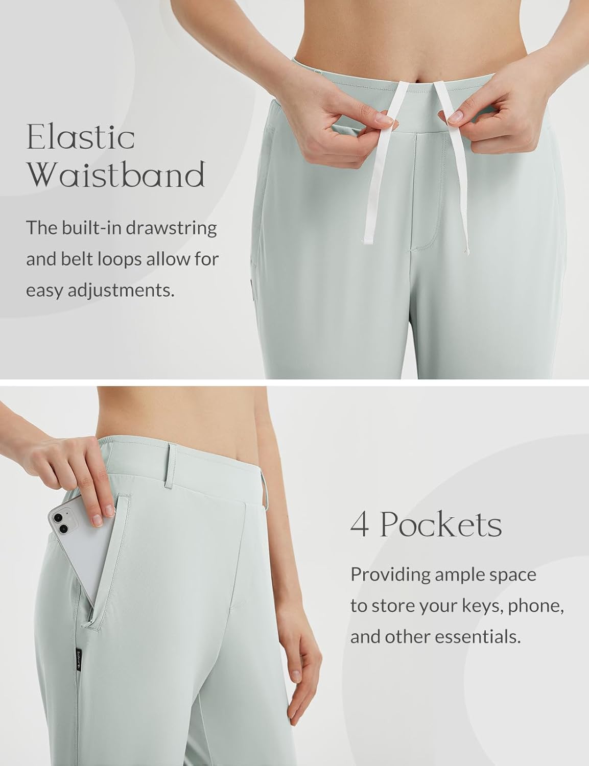 baleaf Women's Golf Pants with Belt Loops Zipper Pockets Stretch Travel Work Bussiness Dressy Casual Slacks UPF 50+ - Image 5