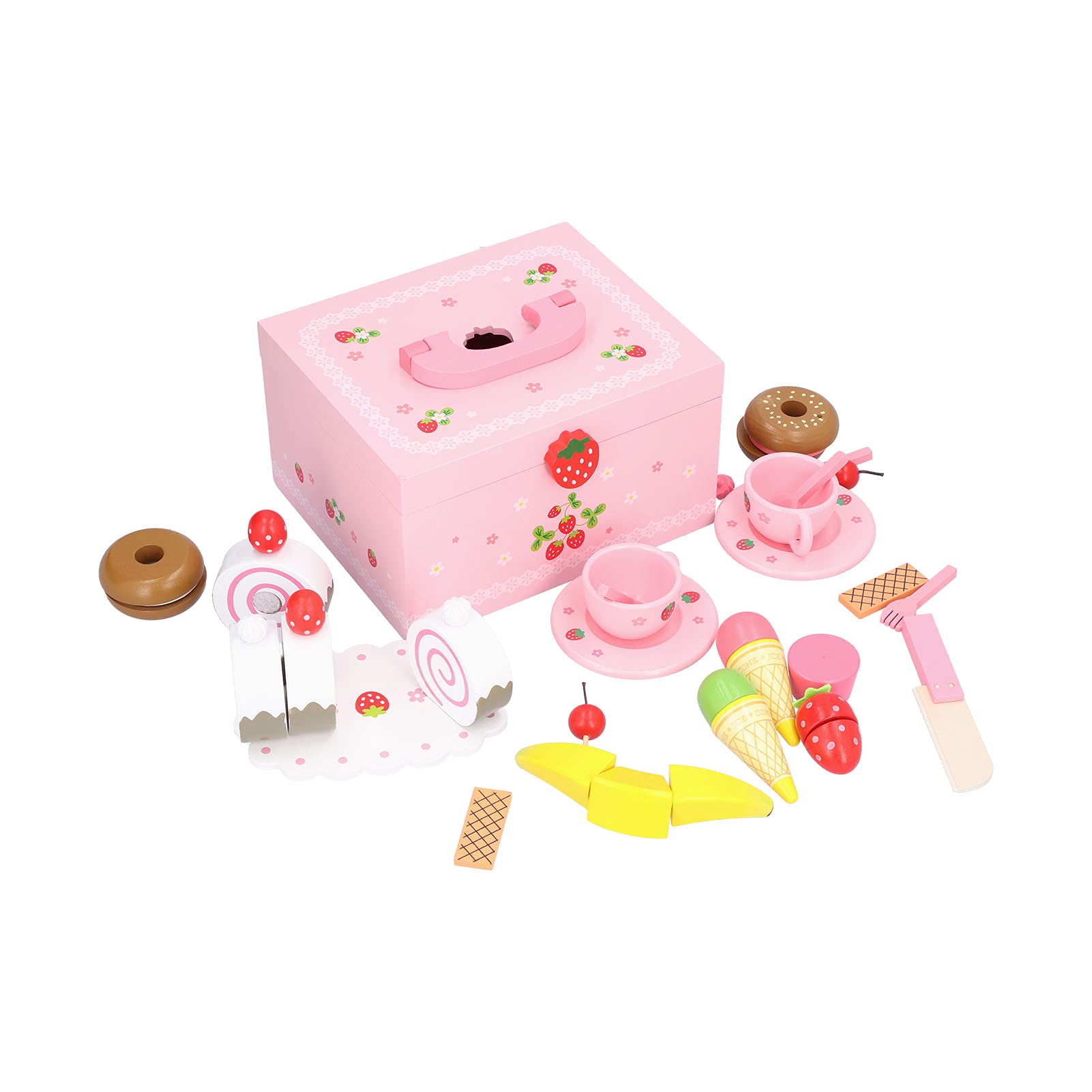 Juego de Juguetes de Pastel de Simulación para Niños Pequeños, Juego Educativo de Colores Brillantes con Materiales de Madera Compuestos Seguros