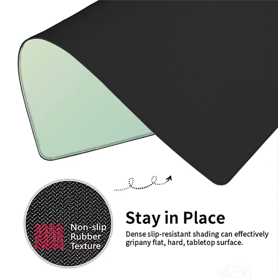 Alfombrilla Ratón verde Alfombrilla Raton 1600x800x3mm, Árbol Alfombrilla de Ratón Extendida de Gran Tamaño con Bordes Cosidos, Protector Escritorio, Antideslizante, Alfombrilla Ratón Gaming YF-236