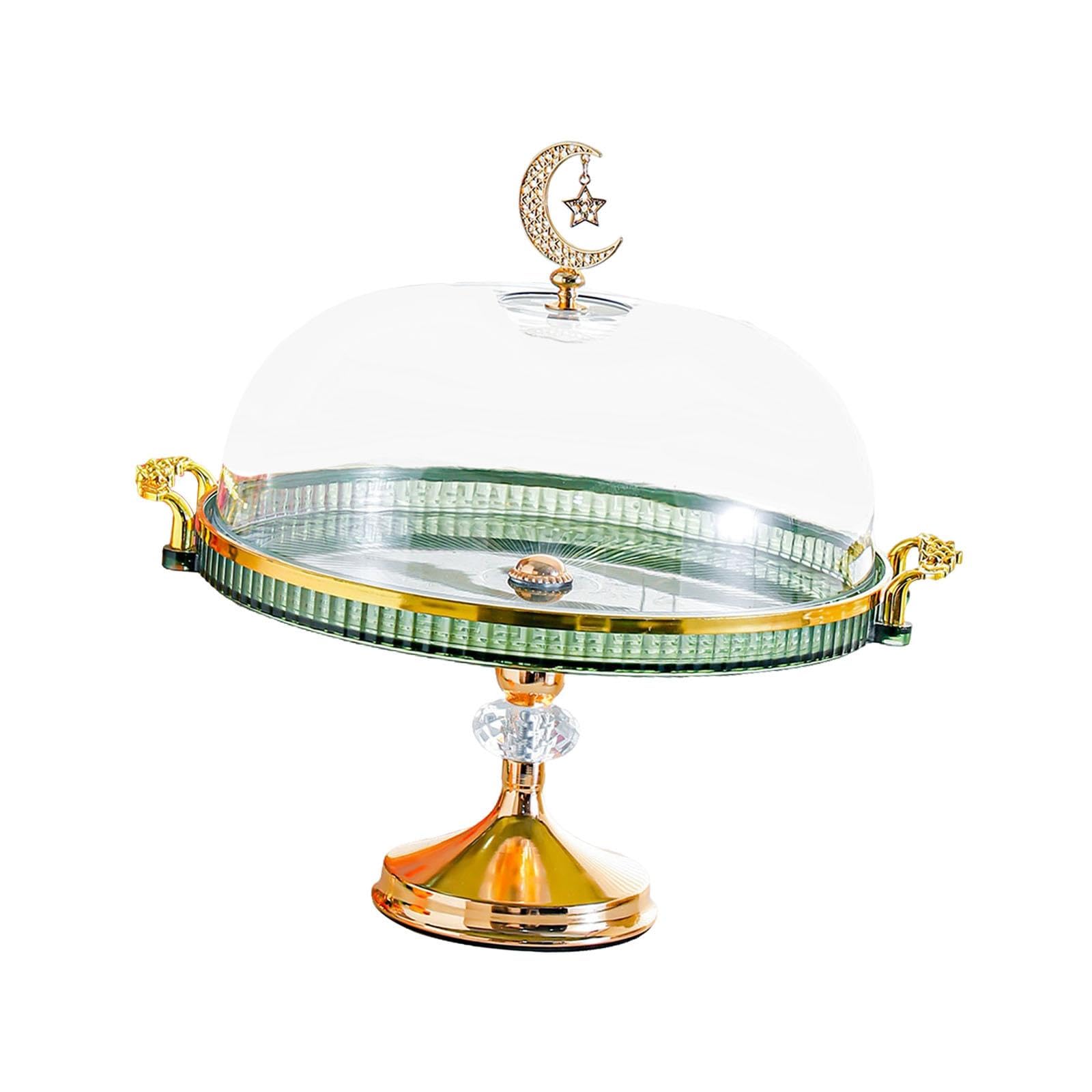 Présentoir à Gâteaux avec Couvercle, Support à Gâteaux, Cloche à Gâteaux, Plat de Service En PP Facile D'entretien avec Une Poignée Luxueuse pour, Vert
