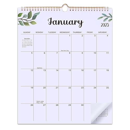 Calendar 2025-2026, 18 Month Wall Calendar from January 2025 to June 2026 Monthly Calendar with Twin-Wire Binding for Home Office Planning Personal Organisers（14.5" x 11.8"）