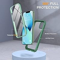 Vista 4 de Miracase Funda compatible con iPhone 13 de 6.1 pulgadas, 2023 Nueva funda transparente de vidrio de cuerpo completo con parachoques y protector