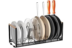 Upgraded Expandable Pot Rack Organizer for Kitchen Cabinet