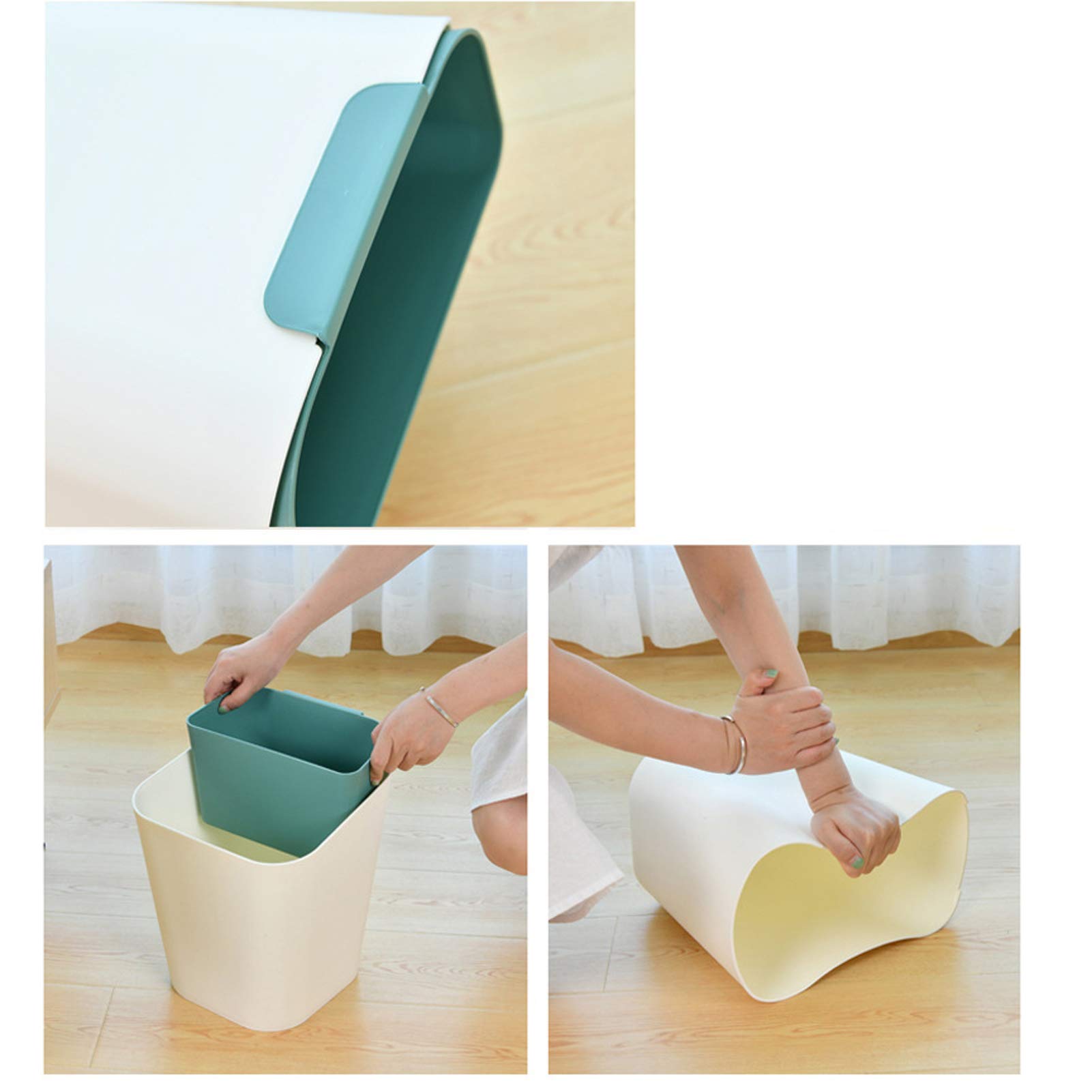 Corbeille De Bureau, Poubelle Tri Selectif,Bac Ordure Plastique, Facile À Utiliser Élégant Beau Design Résistant Aux Rayures, pour Chambre À Coucher, Salon, Cuisine