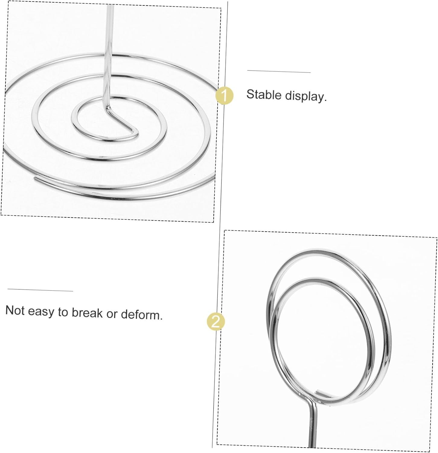 12pcs Metal Mini Place Card Holders Round Photo Clips for Wedding Table Numbers Memo Note Display and Lightweight Sign Holders for Events and Decorations