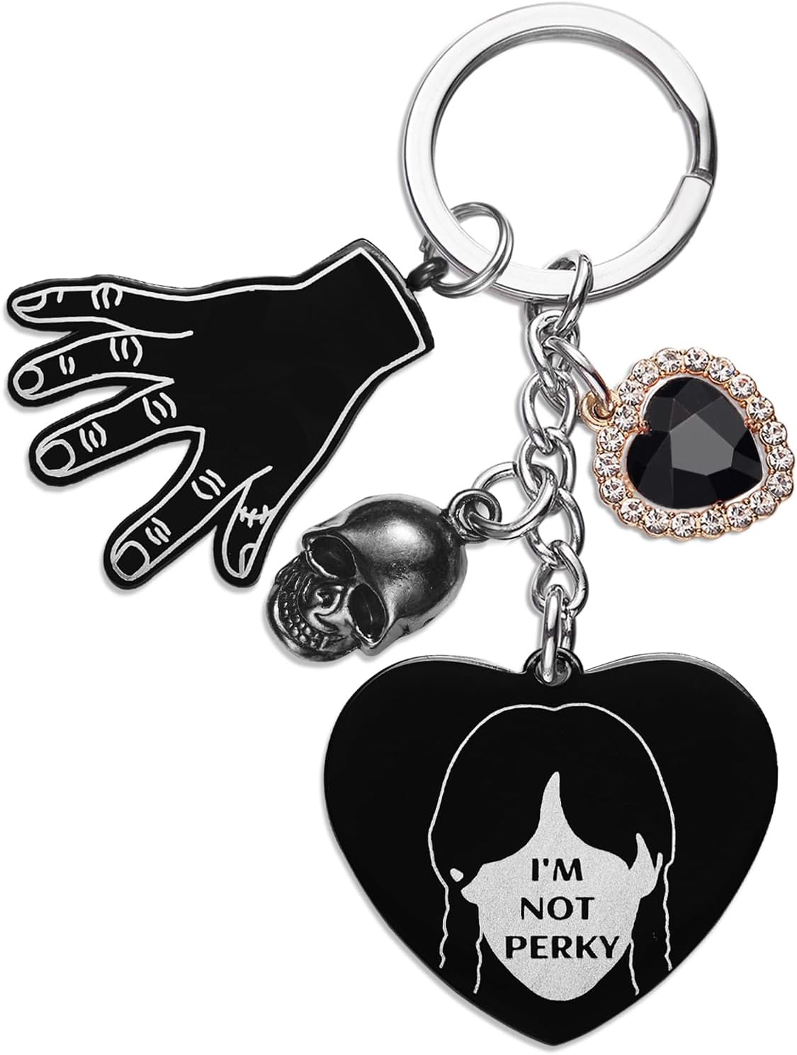 Wednesday Merchandise Keychain Wensday Addams Gifts for BFF Daughter Teen Girls Heart Keychains Birthday Gift (Wednesday)
