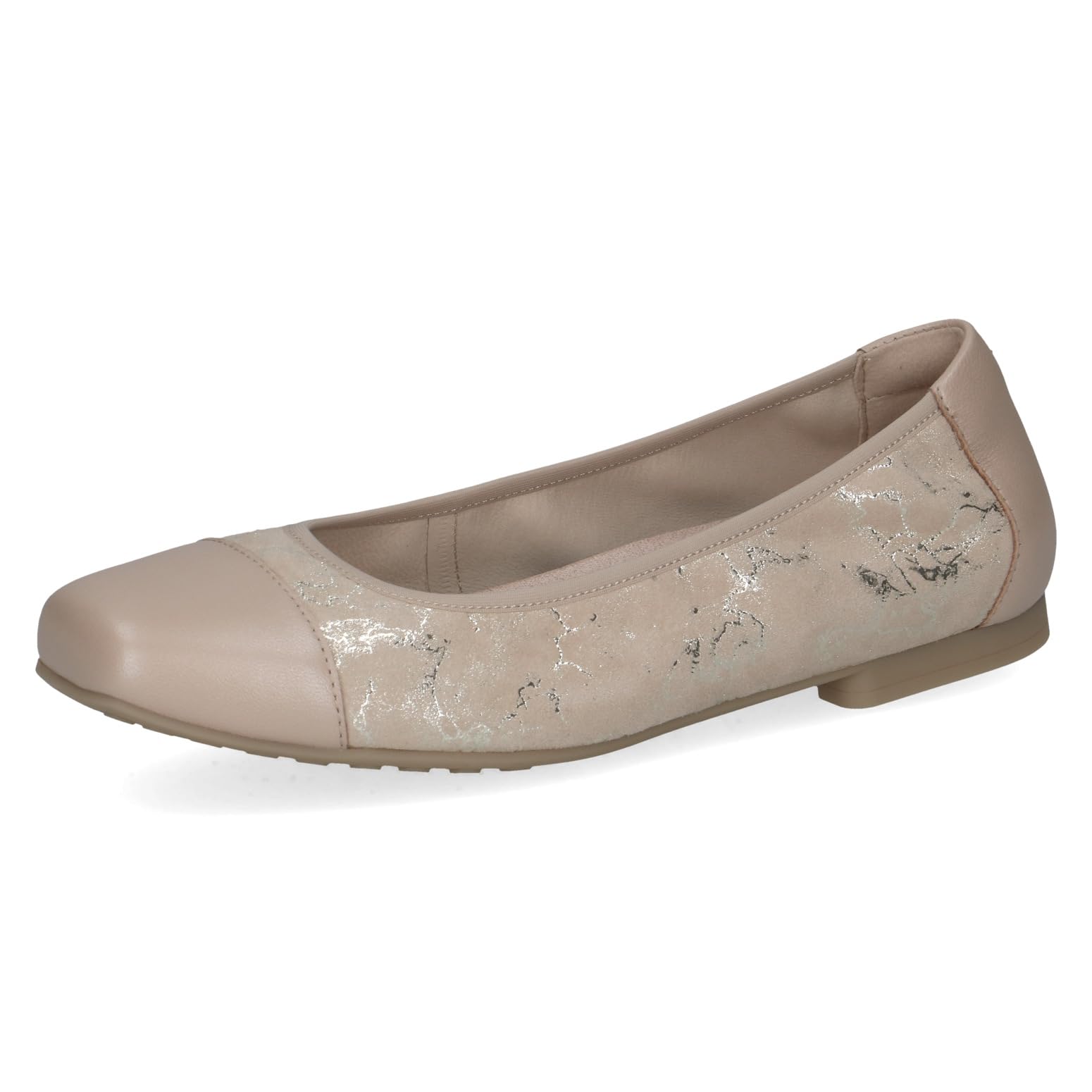 CAPRICE Women's Ballet Flats in Leather, Beige (Beige Comb), 7.5 UK