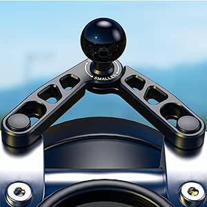 LOKTENWO CNC Aluminum Alloy 1'' Ball Base Mount On Motorcycle Front Fork Stem, Compatible With RAM Mounts B Size 1 Inch Ball Double Socket Arm