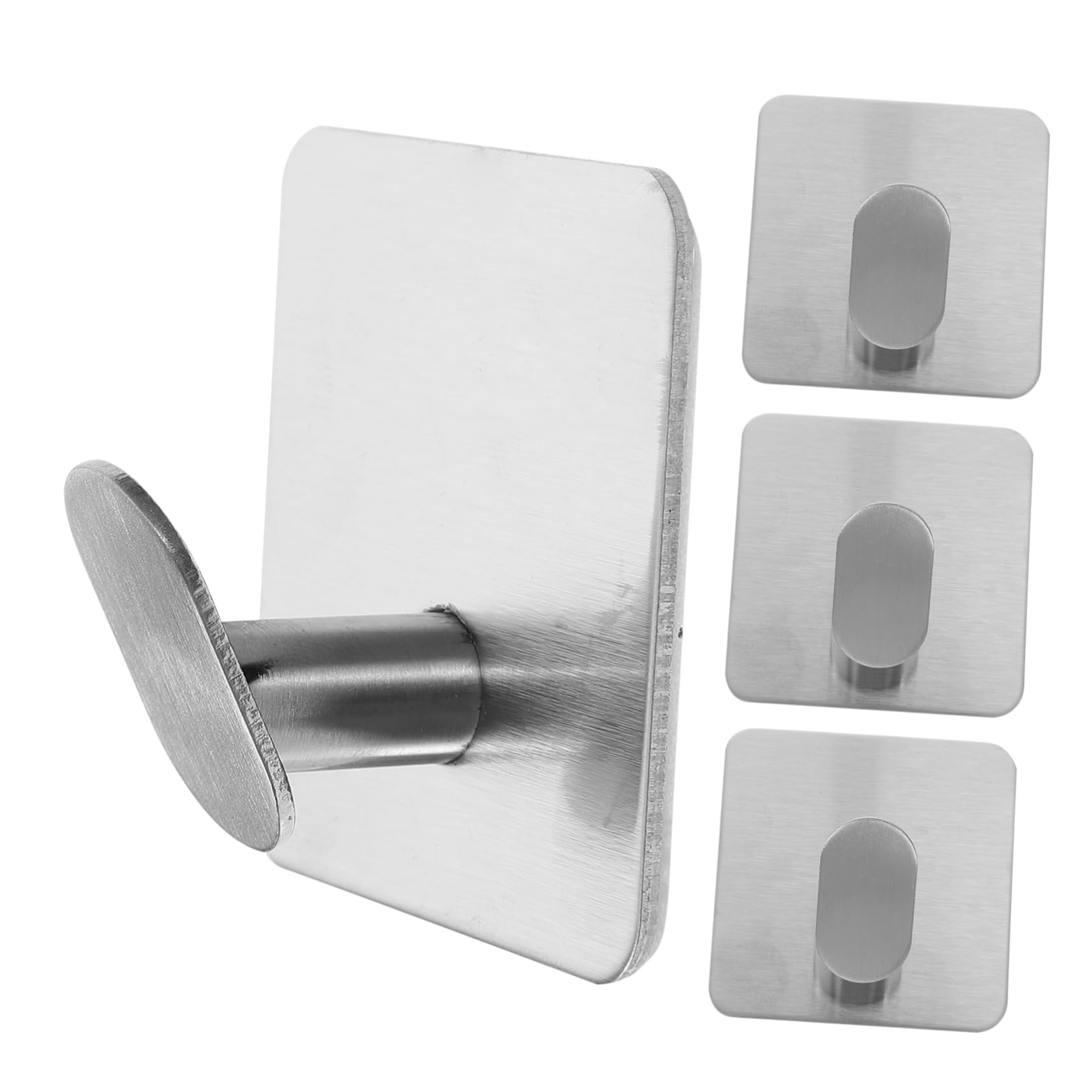 Cabilock 4Pcs Stainless Steel Adhesive Towel Hooks for Bathroom Kitchen Wall Mounted Holders for Easy Towel Storage Spaces Strong and Design
