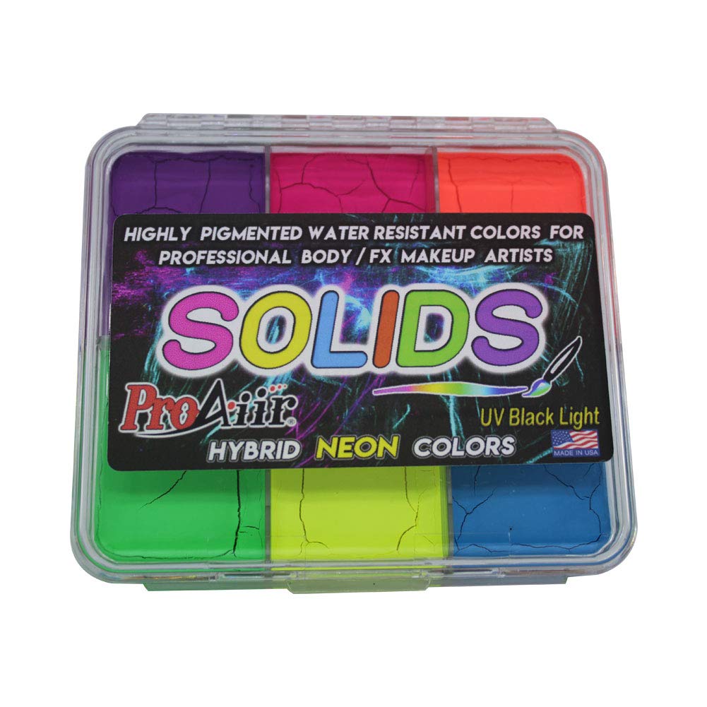 ProAiir SOLIDS Water Resistant Makeup Palette Neon Colors