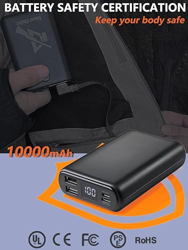 Miniatura 4 de Mens Heated Jacket Fleece with Power Bank, Rechargeable Coat for Hunting (Next Camo G2,Black,Size M-XXL)