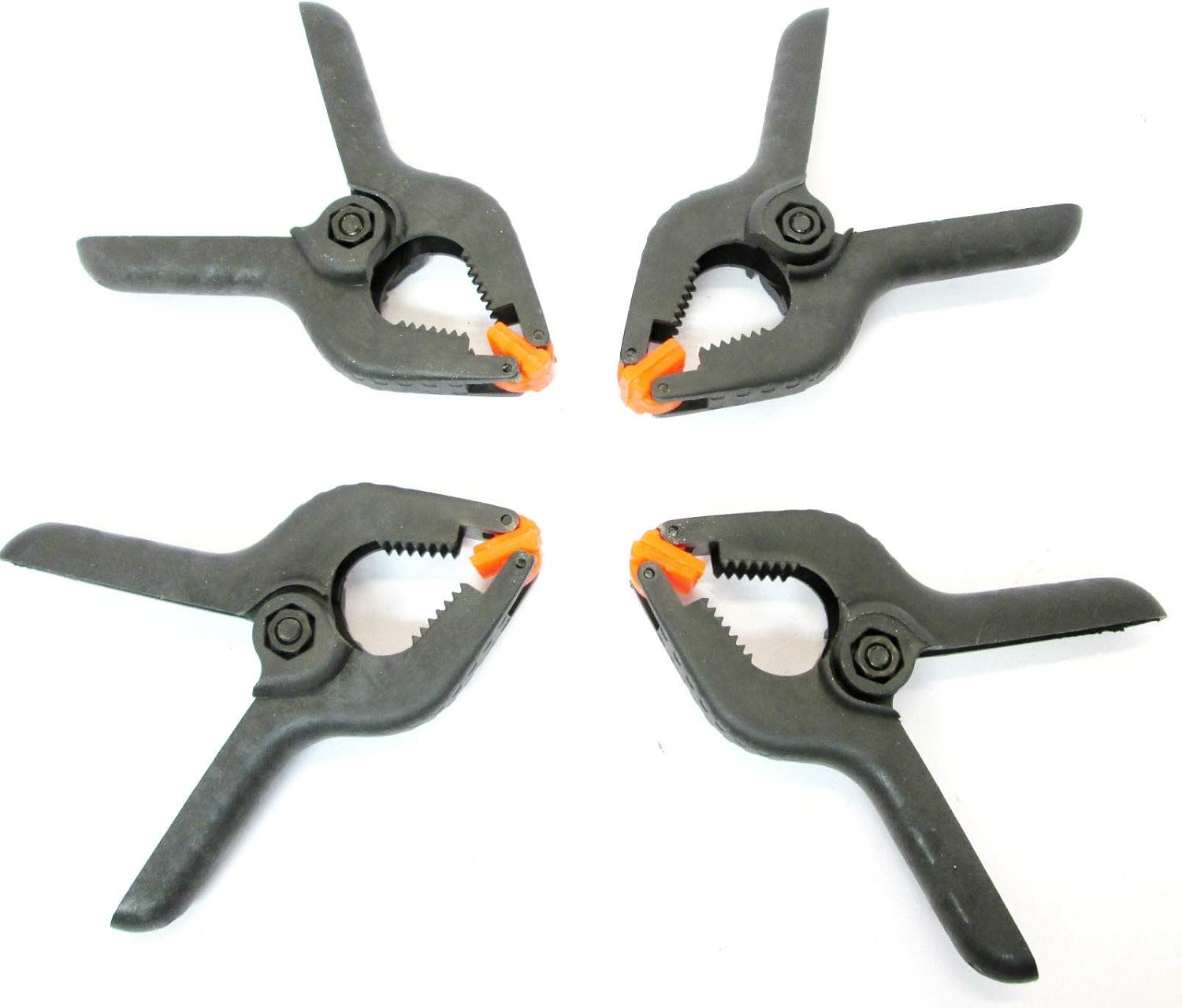 Toolzone Black Plastic Hand Spring Clamps 90mm (31/2") Pack of 4