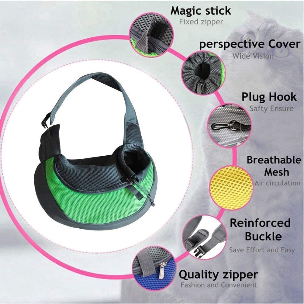 Borsa Trasportino Per Cani E Gatti Piccoli - Zaino Tracolla Traspirante E Regolabile Per Animali Domestici - Foto 2