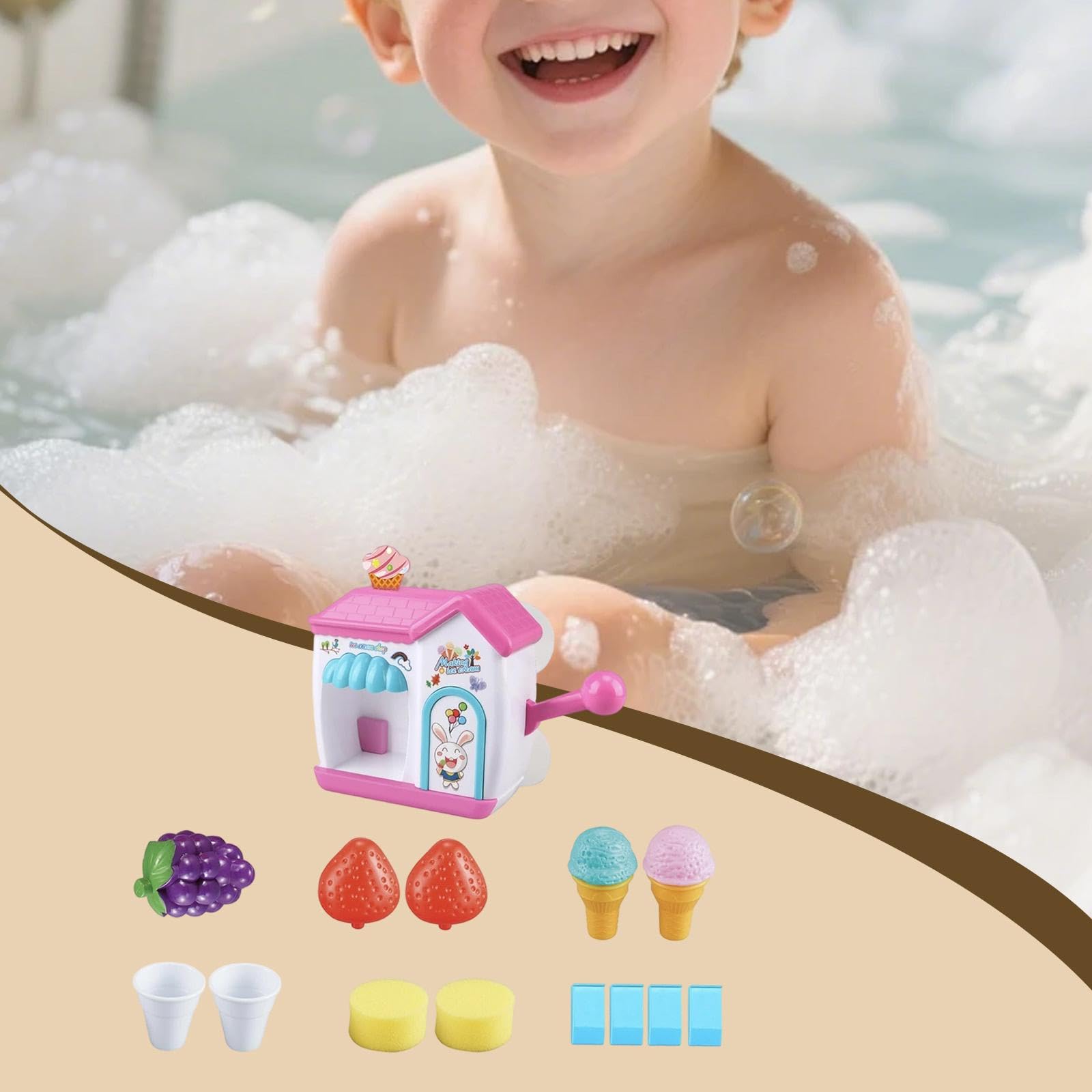 F Fityle Juguetes de baño para hacer espuma de, juguetes de ducha, educativos, fáciles de usar, juego de simulación de pastel de burbujas, de bañera