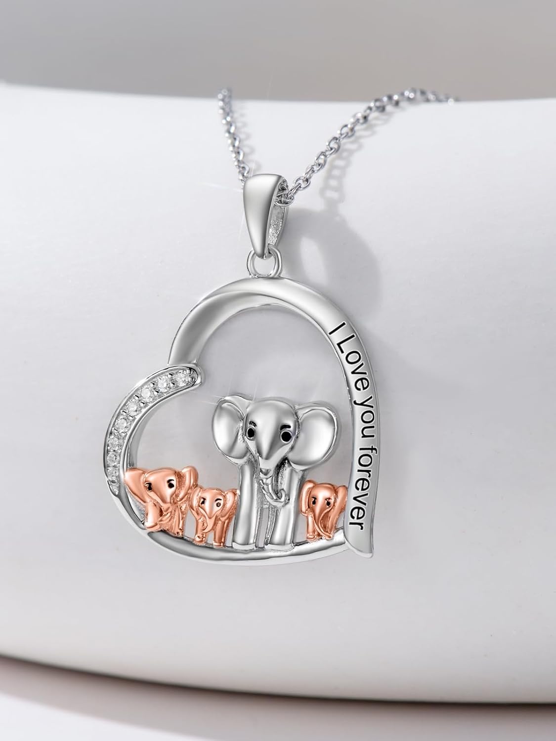 Mom Necklace 925 Sterling Silver Mama Elephant/Sloth/Wolf/Bear Pendant Necklace with 1-5 Cubs Mothers Day Gifts Jewelry for Women - Image 2