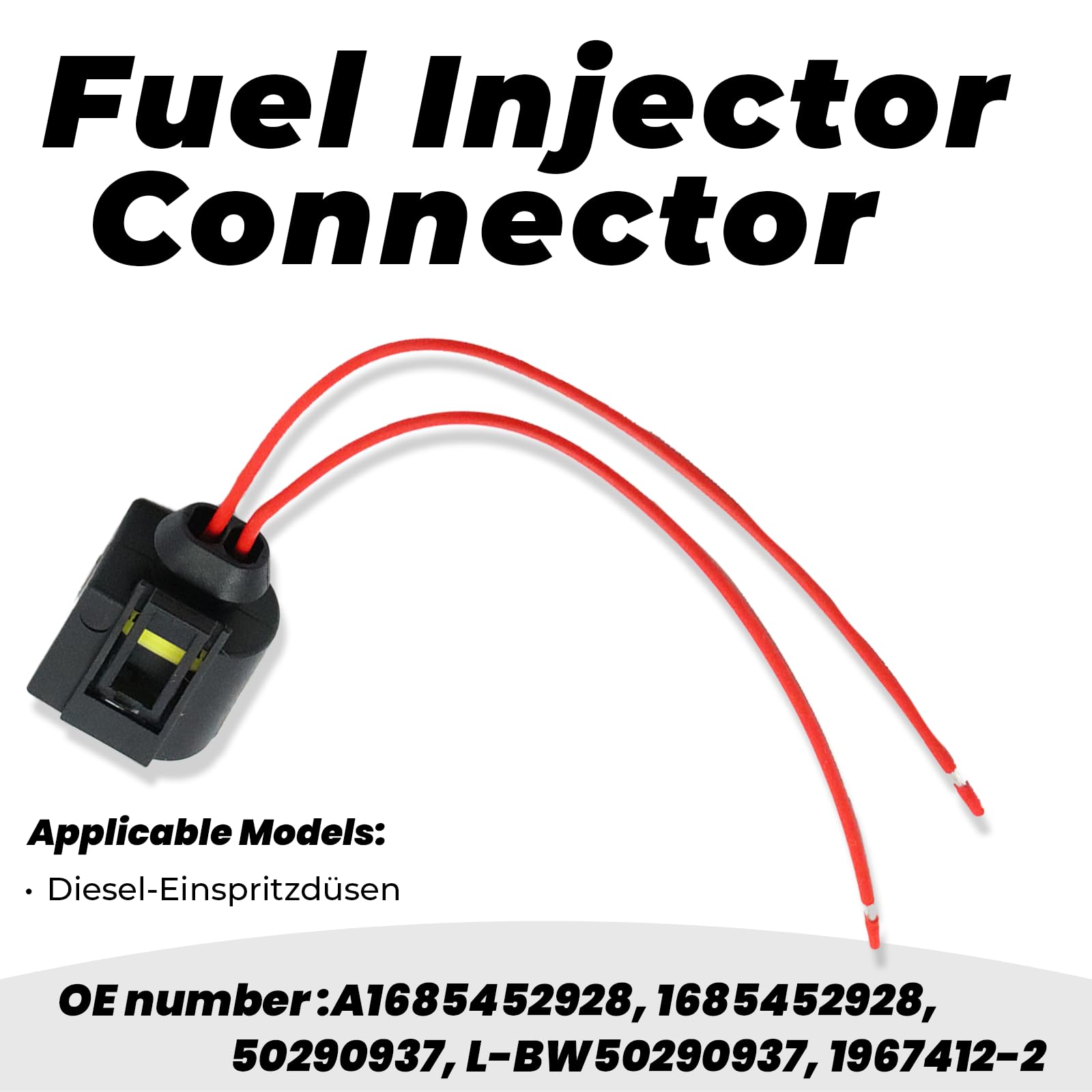 Lot de 4 connecteurs d'injecteur diesel à 2 broches pour Bosch A1685452928 1685452928 50290937 L-BW50290937​ 1967412-2 Connecteur d'injecteur diesel