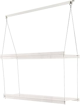 Hanging Acrylic Shelves for Windows (34" Wide, 2 Shelves - 35" Tall)